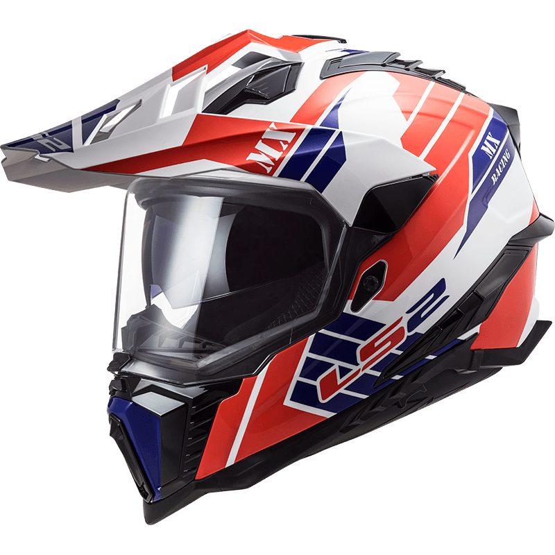 LS2 MX701 EXPLORER ATLANTIS G.WHITE RED BLUE