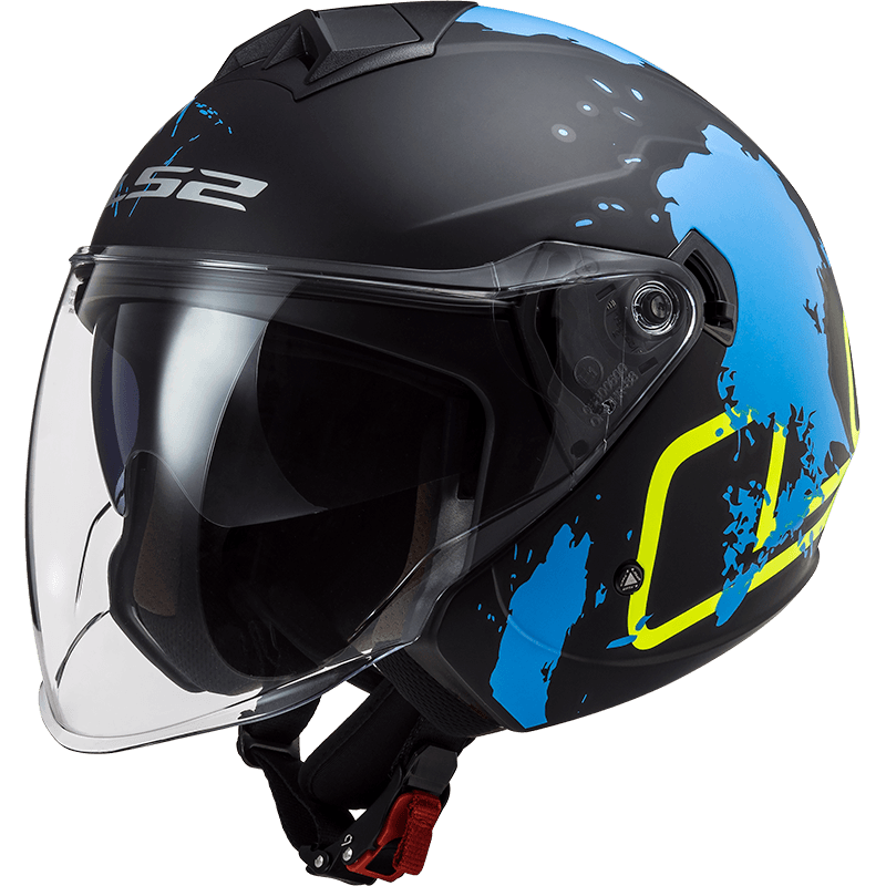 LS2 OF573 TWISTER II XOVER MATT BLACK BLUE