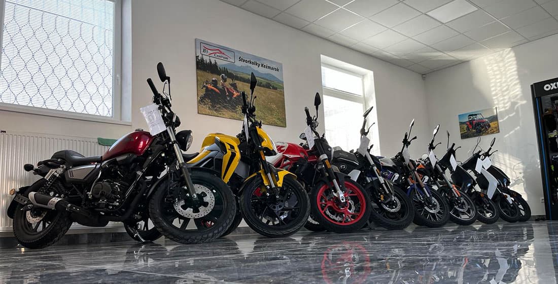Motocykle pripravené v predajni B5 Centrum