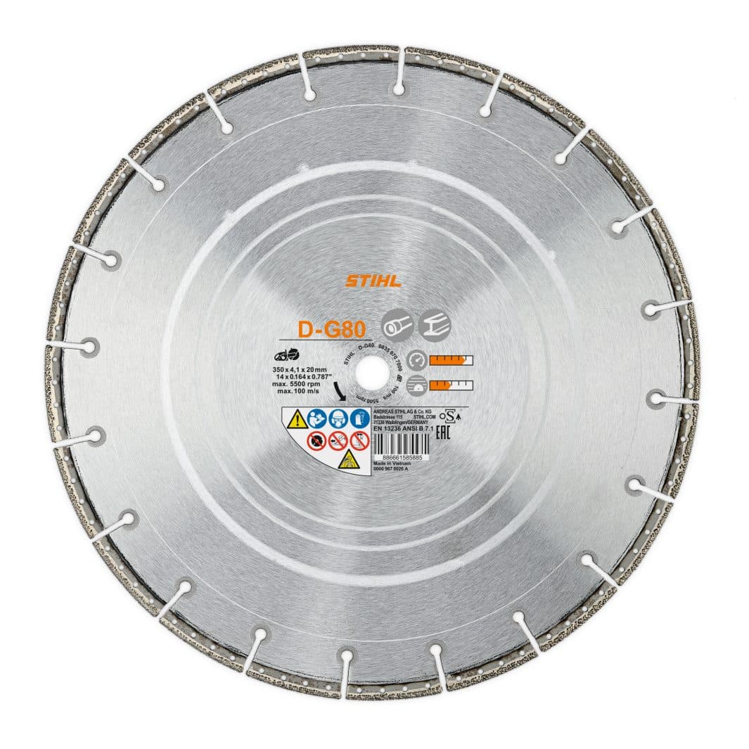 Diamantový rezný kotúč – Liatinové potrubie, D-G80, 350mm/14″