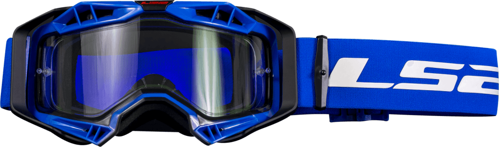 LS2 AURA ENDURO SERIES GOGGLE BLACK BLUE WITH CLEAR VISOR
