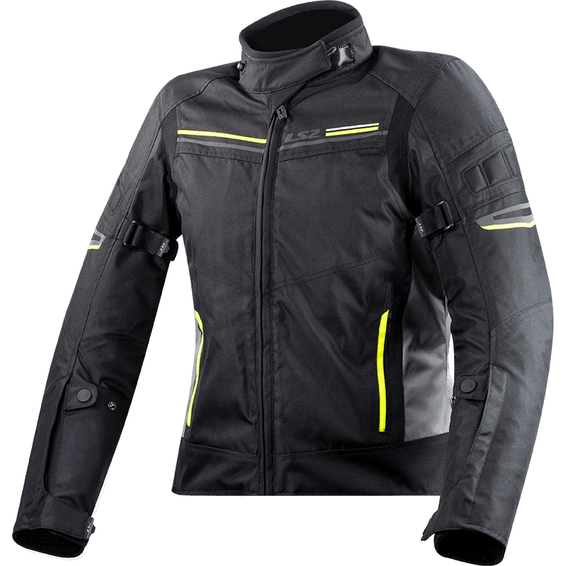 LS2 SHADOW LADY JACKET BLACK TITAN H-V YELLOW