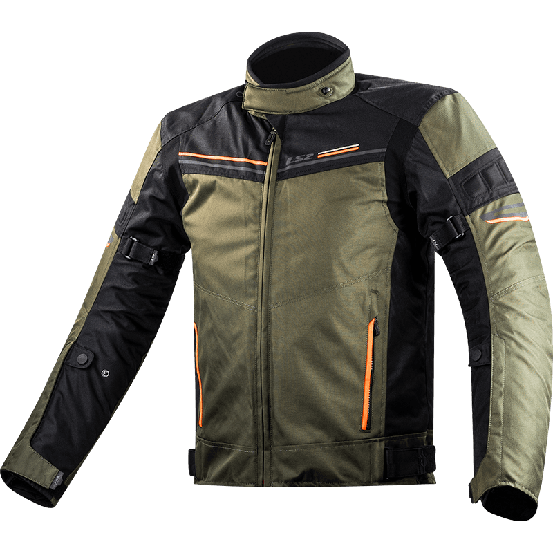 LS2 SHADOW MAN JACKET KHAKI BLACK H-V ORANGE